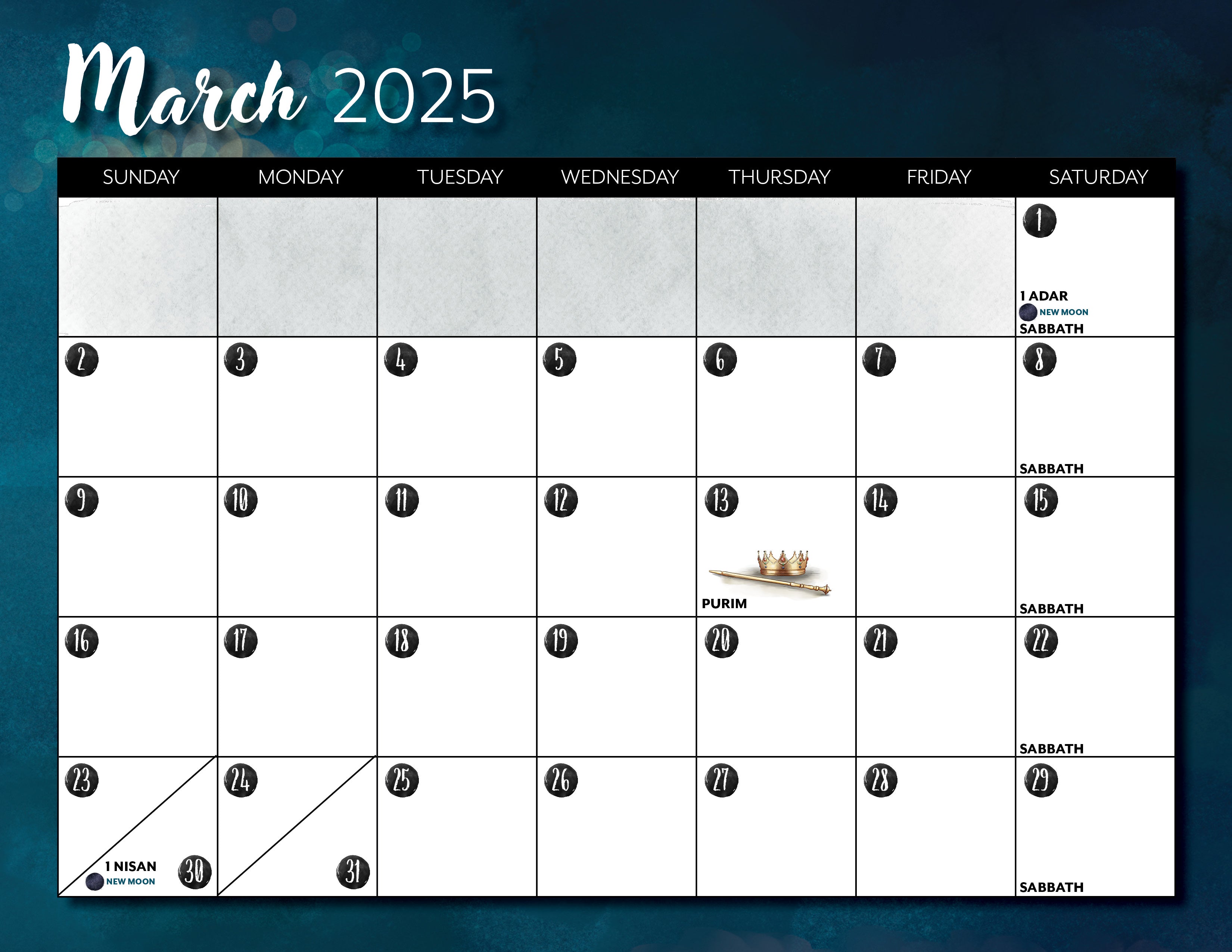 Biblical Calendar 2025