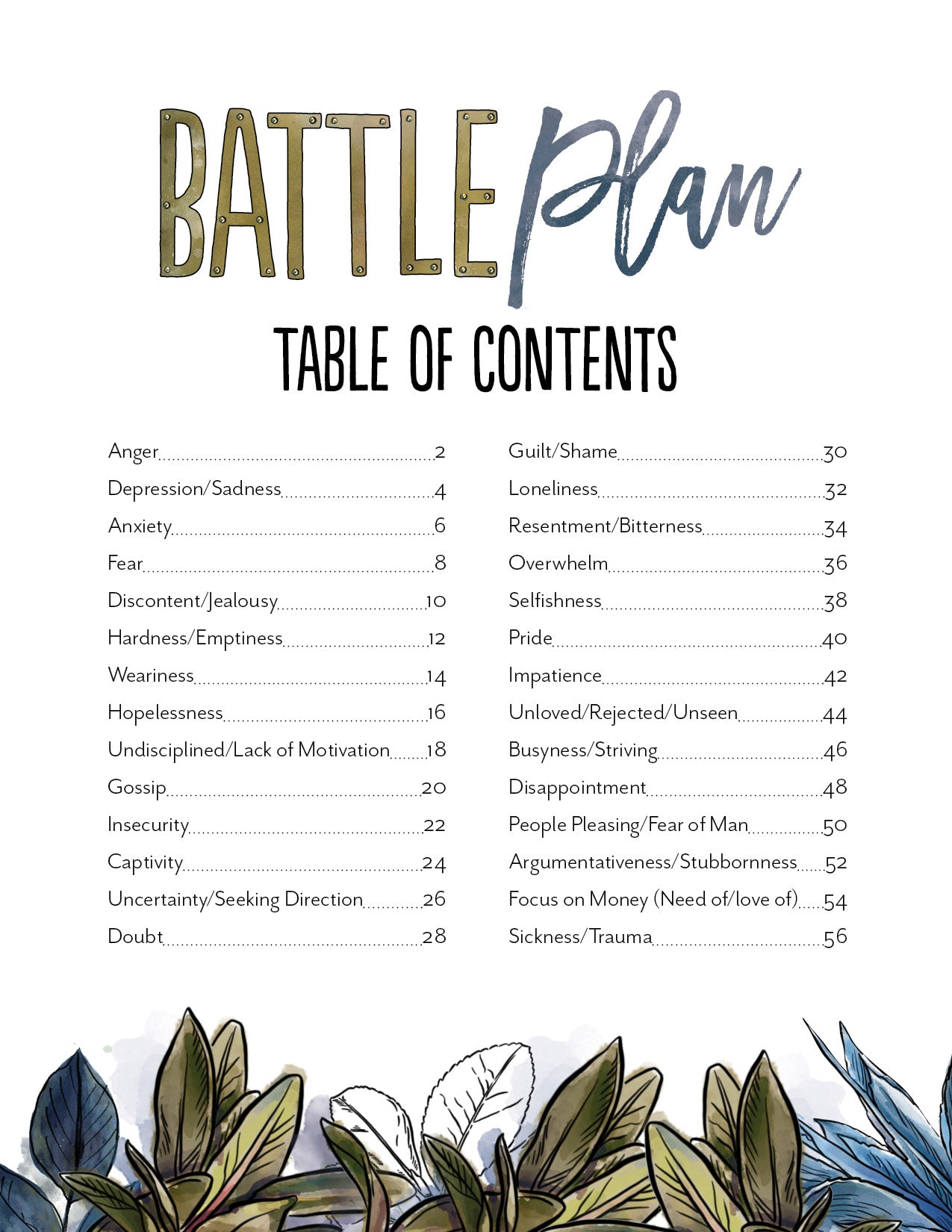 Battle Plan Concordance